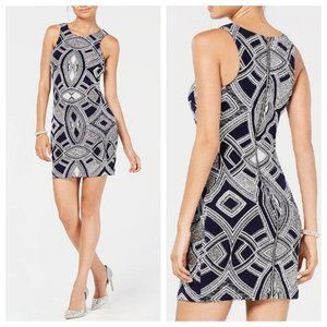 New Macy's SPEECHLESS navy/silver cocktail/party glitter bodycon tank dress sz 1
